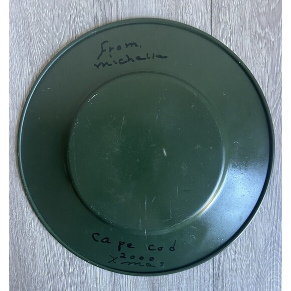 Vintage Decorative Metal Plate Platter Fruits & Flowers Hand Painted Round 14” - Picture 4 of 7